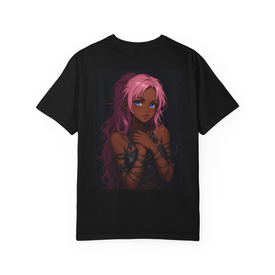 Anime Redhead Girl Graphic T-Shirt — 'GGG' Chest Logo & Back Illustration