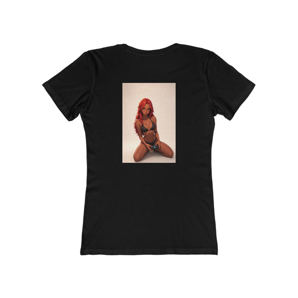 Boyfriend Tee — Red-Haired Pinup Graphic Tee for Women