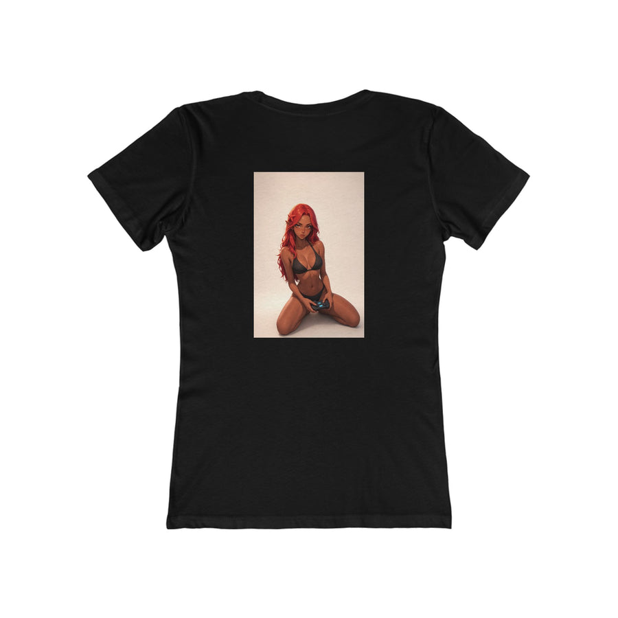 Boyfriend Tee — Red-Haired Pinup Graphic Tee for Women